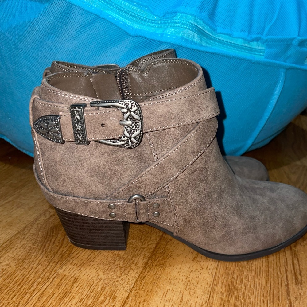 Brown Buckle Booties